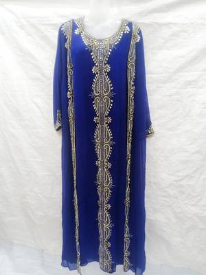 Blue embroidered georgette farasha 1