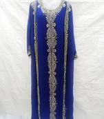 Blue embroidered georgette farasha