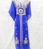 Blue embroidered georgette farasha