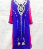 Blue embroidered georgette farasha