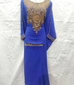 Blue embroidered georgette farasha