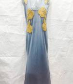 Grey embroidered georgette farasha