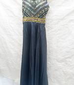 Grey embroidered georgette farasha