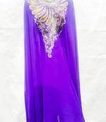 Purple embroidered georgette islamic-kaftans
