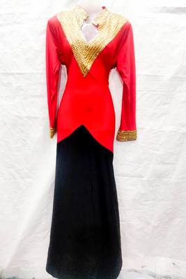 Red embroidered georgette islamic-kaftans 1