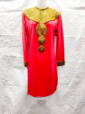 Red embroidered georgette fustan 1