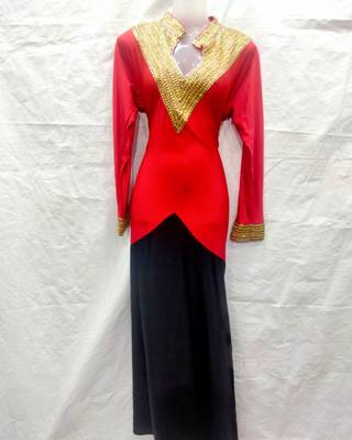Red embroidered georgette fustan 1
