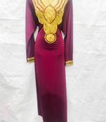 Red embroidered georgette fustan