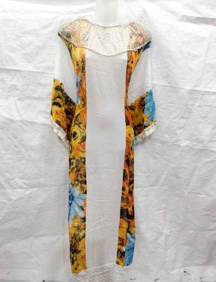 Off-white embroidered georgette fustan 1