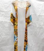 Off-white embroidered georgette fustan