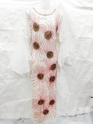 Off-white embroidered georgette fustan 1