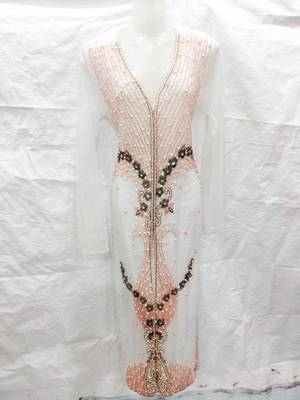 Off-white embroidered georgette fustan 1