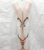 Off-white embroidered georgette fustan