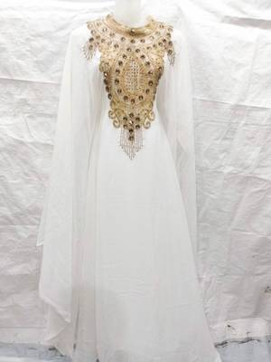 Off-white embroidered georgette fustan 1