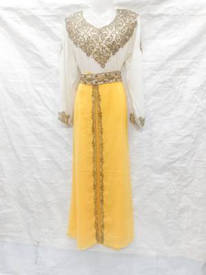 Off-white embroidered georgette fustan 1