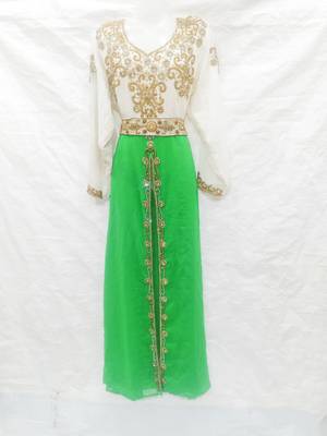 Off-white embroidered georgette fustan 1