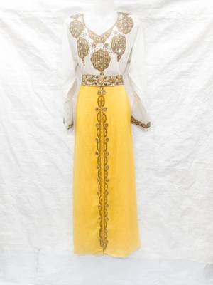 Off-white embroidered georgette fustan 1