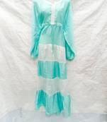 Off-white embroidered georgette fustan