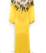 Yellow embroidered georgette farasha