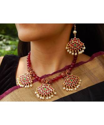 Maroon agate necklace-sets 1
