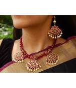 Maroon agate necklace-sets