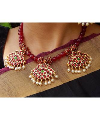 Maroon agate necklace-sets 3
