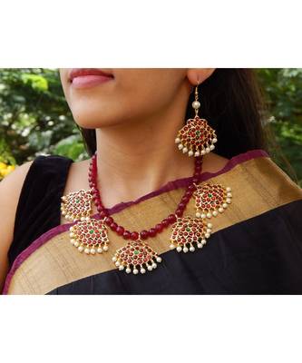 Maroon agate necklace-sets 1