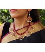 Maroon agate necklace-sets