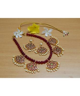 Maroon agate necklace-sets 2