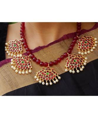 Maroon agate necklace-sets 3