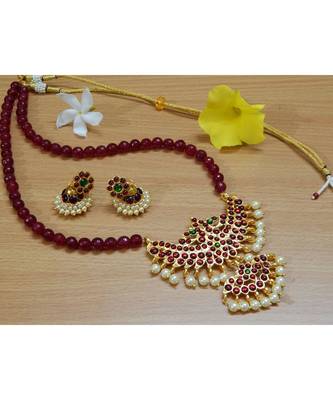 Maroon agate necklace-sets 1