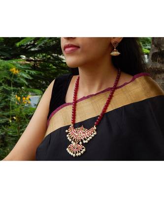 Maroon agate necklace-sets 2