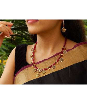 Maroon agate necklace-sets 1