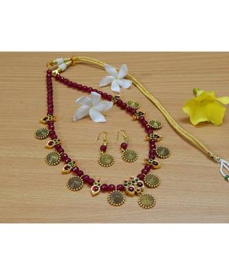 Maroon agate necklace-sets 2