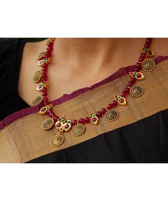 Maroon agate necklace-sets 3