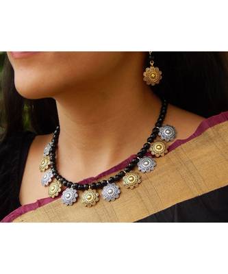 Black agate necklace-sets 2