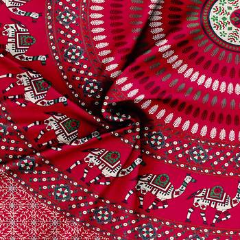 Jaipuri Print Cotton Mandala Double Badsheet  Camel 240 TC With 2 Pillow Cover Size/ 90 X 108 Inch 2