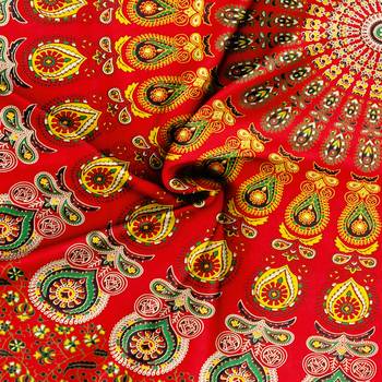 Jaipuri Print Cotton Mandala Double Badsheet Mirchi 240 TC With 2 Pillow Cover 3