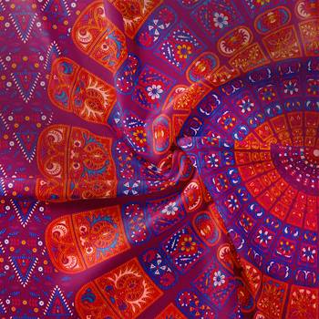 Jaipuri Print Cotton Mandala Double Badsheet  ZigZag 240 TC With 2 Pillow Cover Size/ 90 X 108 Inch, Color -Crimson Red 4