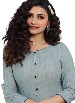 Grey embroidered cotton cotton-kurtis 2