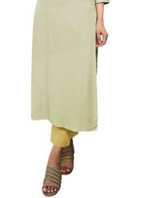Beige embroidered cotton cotton-kurtis 3