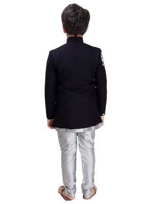fourfolds boy's silver indo western 2