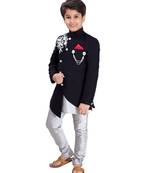 fourfolds boy's silver indo western