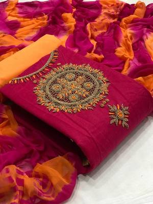VredeVogel Cotton Self Design Salwar Suit Material  (Unstitched) 1