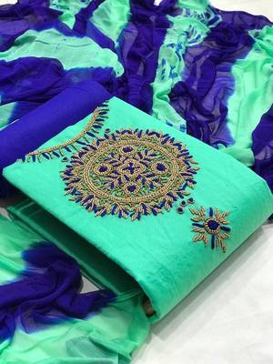 VredeVogel Cotton Self Design Salwar Suit Material  (Unstitched) 1