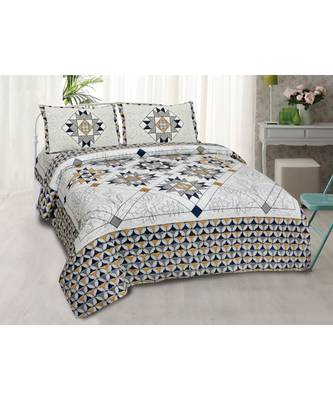 Ridan cotton multicolour printed double bed sheet with pillow cover 1