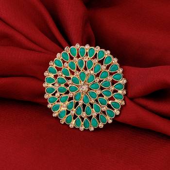Adjustable Round Gold Tone Stylish Finger Ring For Women And Girl 1