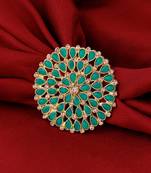 Adjustable Round Gold Tone Stylish Finger Ring For Women And Girl