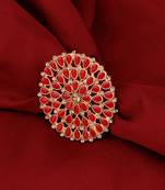Round Gold Tone Adjustable Traditional Finger Ring For Women And Girl