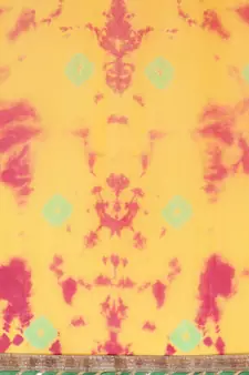   Yellow Hand Crafted shibori tie & dye/Bandhani art chiffon saree